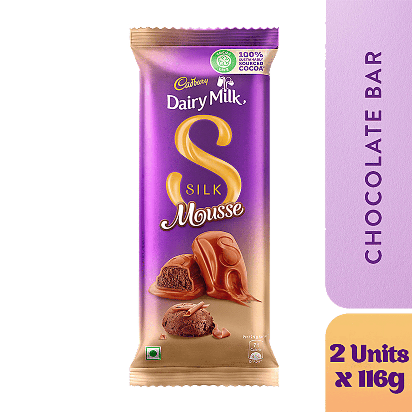 Cadbury Dairy Milk Silk Dairy Milk Silk Mousse - Chocolate Bar, 2x116 g Multipack