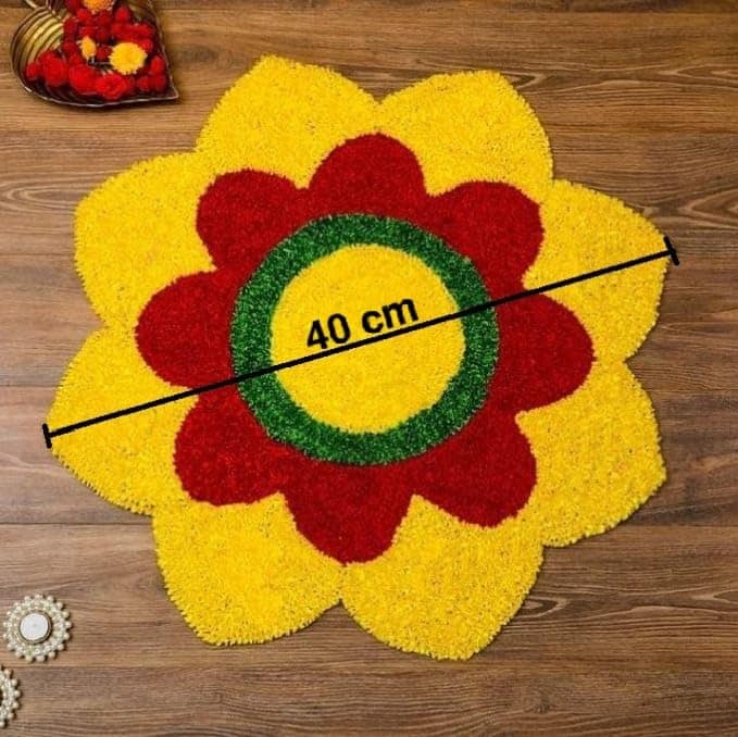 The Brown Box Rangoli mat,Rangoli Stencils,Rangoli Stickers,Diwali Decoration Items,Pongal Rangoli,Ganpati Decor view 2