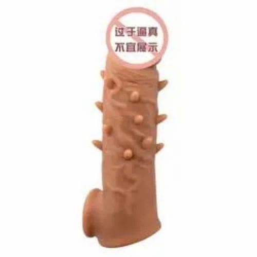 INFINITY LOVE 6 Inch Instant Size Increase Dragon Spiky Extender Condom Indian Skin Color Best Silicon Material Double Hole For Men view 2