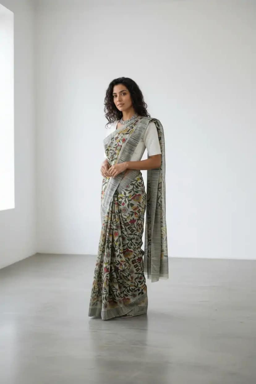 Sambalpuri Handloom Pure Cotton Saree with Natural Dyes from Odisha