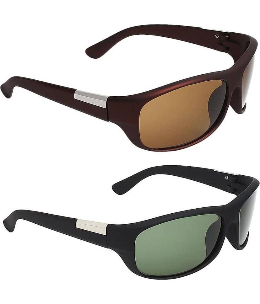 Kanny Devis - Black Wrap Around Sunglasses ( Pack of 2 ) view 2
