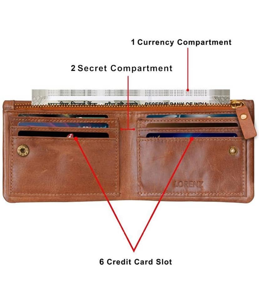 Lorenz Beige 100% Leather Men's RFID Wallet ( Pack of 1 ) view 2