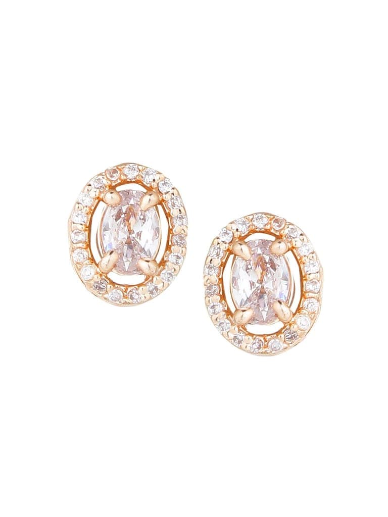 Cardinal Rose Gold Plated Americans Diamond Earrings Set view 2