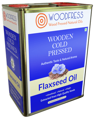 WOODFRESS Flaxseed Oil Cold Pressed - 3 Litre, Omega 3 Alsi Oil, Linseed Oil, Javas/Jawas Alsi ka Tel for Cooking, Wood Pressed Flax Seed Oil - 3L