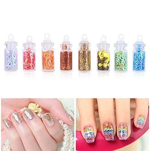 Acrylic Nail Kit, 500 pcs French Long Acrylic False Nails, 48 Colors Nail Glitter Bottles, Nail Rhinestones, Nail Art Decorations, 2 Nail Filer, 2 pcs Nail Glue, for DIY Nail Art Design view 2