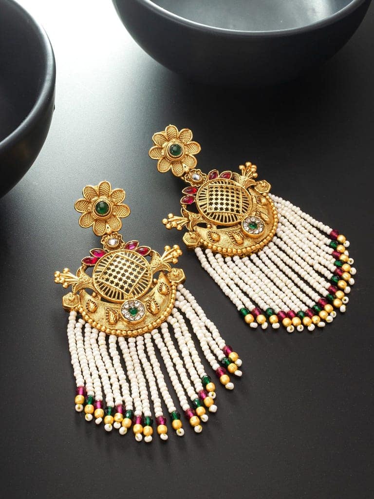 Morison Golden Chandbali Earrings Regal Elegance for Special Occasions
