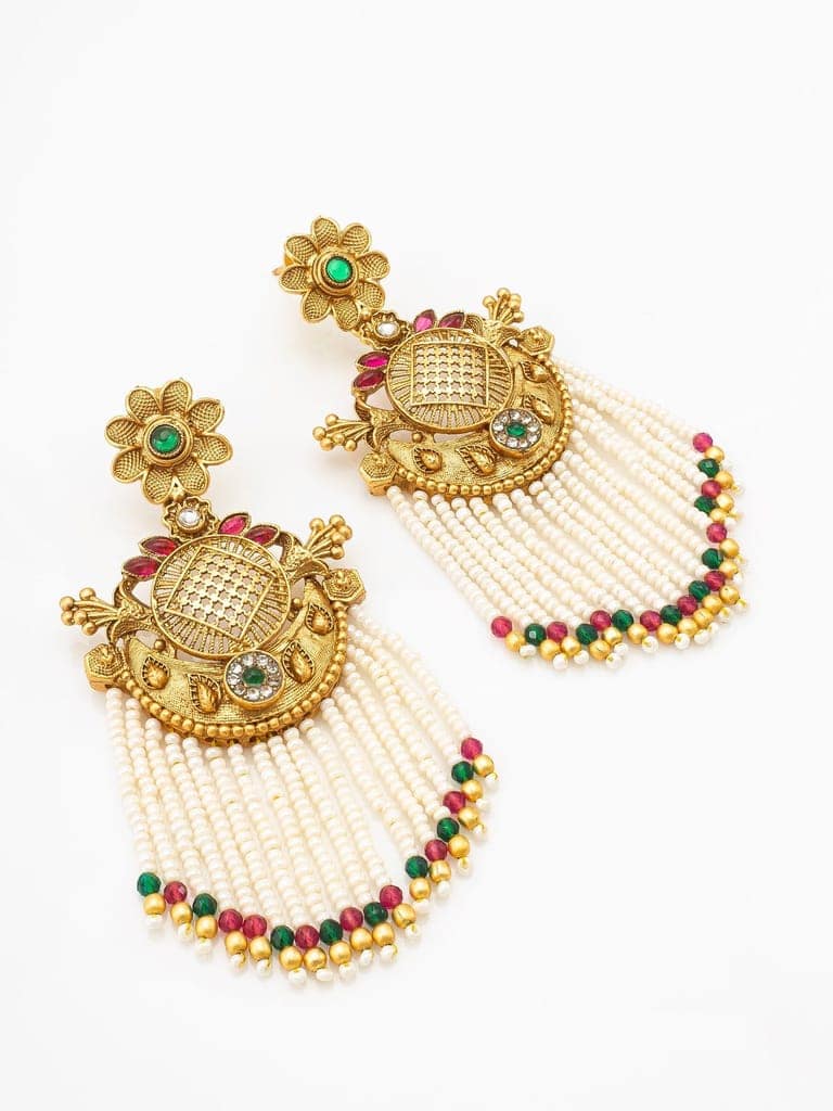 Morison Golden Chandbali Earrings Regal Elegance for Special Occasions view 2