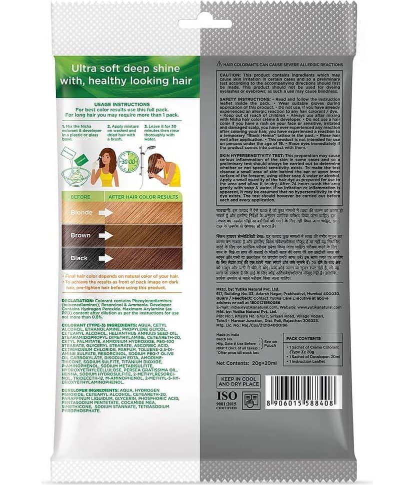 Nisha Creme Hair Color Golden Blonde 40g Pack of 6, Permanent Hair Colour for Women & Men, Long Lasting Hair Color view 2