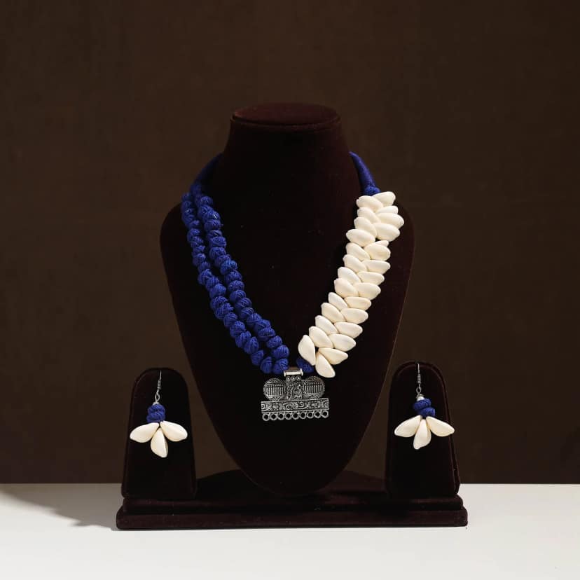 Multicolor - Handmade German Silver Shell Necklace Set 14