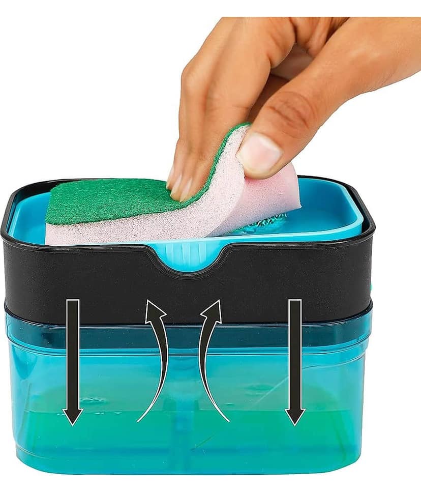 KTU - 2-in-1 Soap Dispenser for Kitchen and Sponge Holder view 2