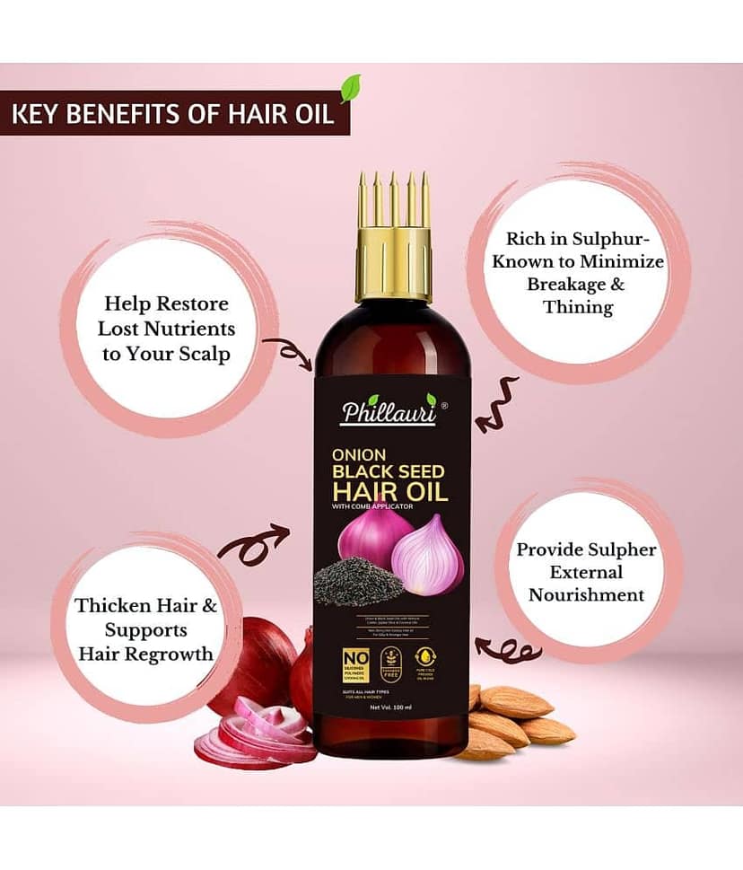 Phillauri Red Onion Black Seed Oil Ultimate Hair Care Kit for Hair Fall Control(Shampoo (300 ML) + Hair Conditioner ( 300 ML) + Hair Oil ( 100 ML) ) view 2