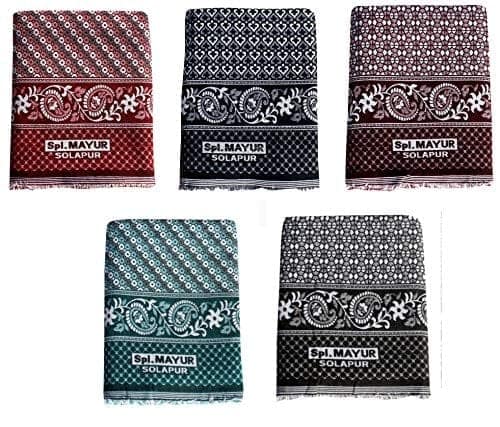Mandhania Cotton Single Blanket, Multicolour, Pack of 5