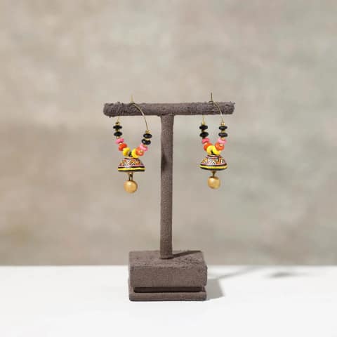 Multicolor - Handpainted Terracotta Miniature Earrings 12 view 2