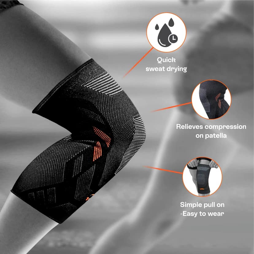 TYNOR Knee Cap Air Pro , Pack of 2 (Colour - ORANGE, Size - XL) by Total Sporting And Fitness Solutions Pvt Ltd view 2