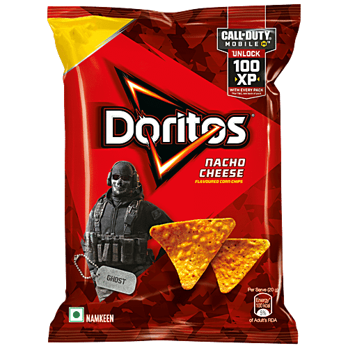 Doritos Nacho Chips - Nacho Cheese Flavour, Crunchy, Crispy Snacks, 60 g