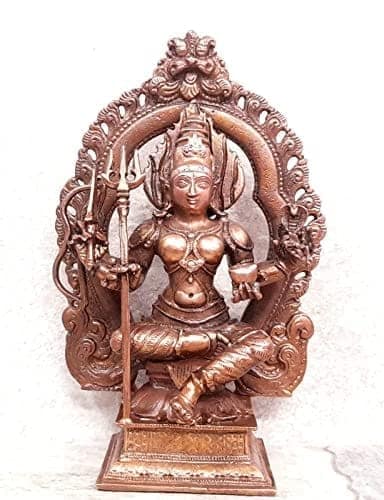 Searchers Paradise - Copper Idols Mariamman,5.3 inches, Copper Handmade 665 Grams, Patina Antique Finish, Pack of 1 Piece