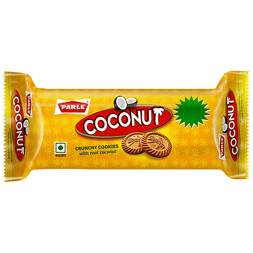 Parle Coconut Crunchy Cookies With Real Coconut, 84 g Pouch