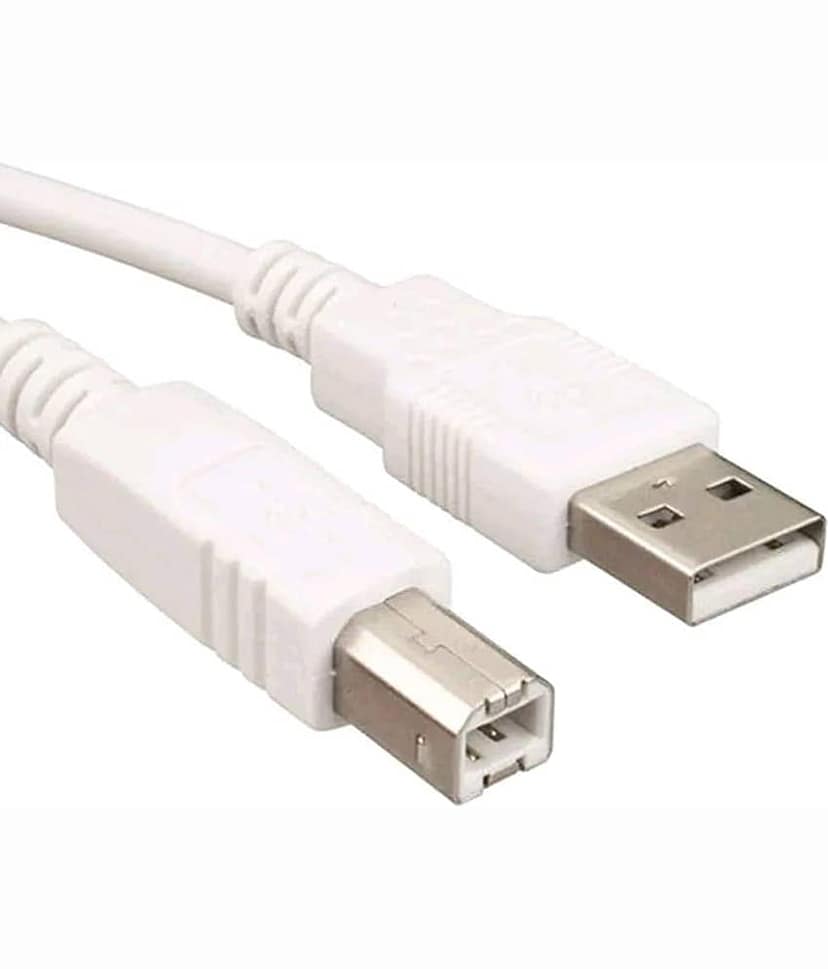 EKRAJ 1.5m Printer Cable USB A Male to B Male Printer, Scanner Cable - White view 2