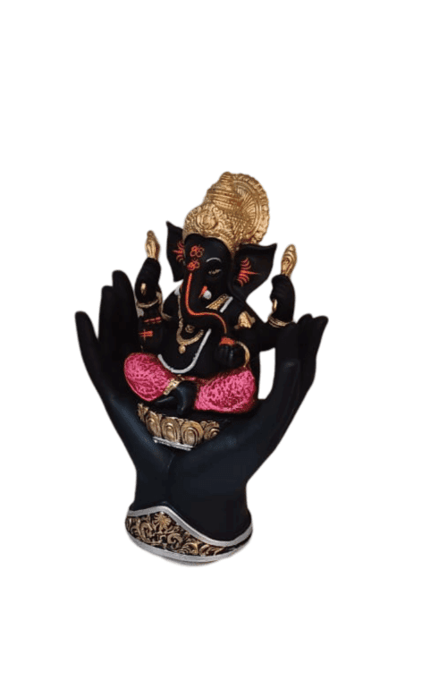 Black Lord Ganesha statue view 2