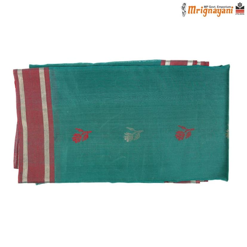 HANDLOOM CHANDERI SILK SAREE WITH BLOUSE (SKU - 1SC103310522, SAREE-1089) view 2