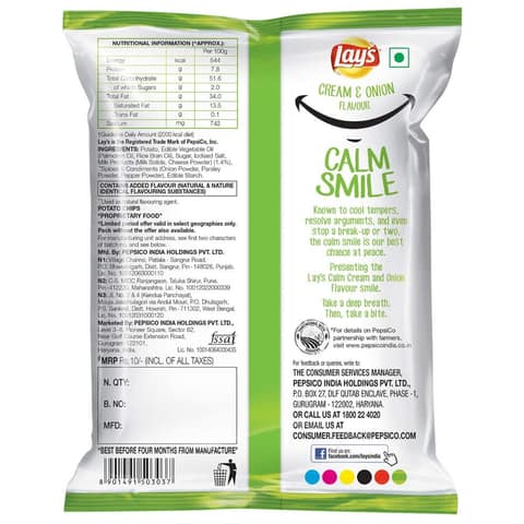 Lay's American Style Cream & Onion Chips 30 Gms view 2