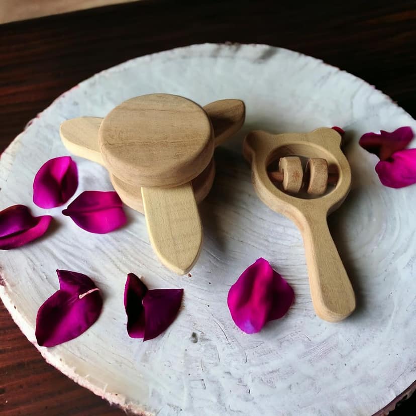 neem Wooden rattles view 2