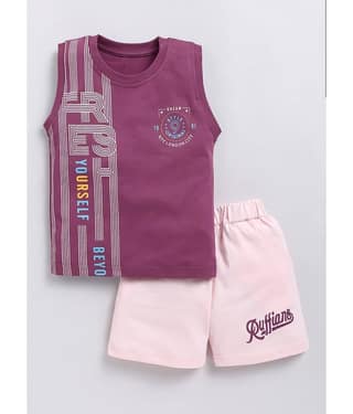 CUTOPIES Pack of 1 Boys Cotton T-Shirt & Shorts Set ( Green )