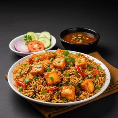 Paneer Manchurian Schezwan Fried Rice