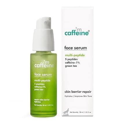 mCaffeine Peptides Serum for Face | Hydrating Serum For Smooth & Even Toned Skin with 5 Peptides | Face Serum For Women & Men | For All Skin Types - 30 ml