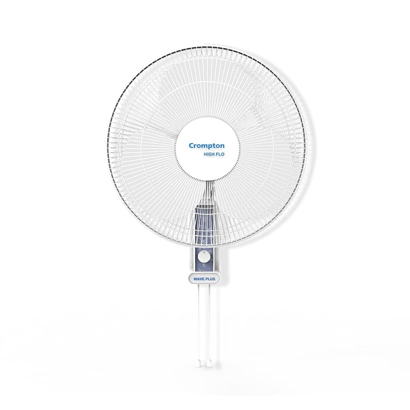 Crompton Wave Plus 400 mm wall Fan, Adjustable Height, Smooth Oscillation, Superior Air Delivery, 2 Year Warranty - White