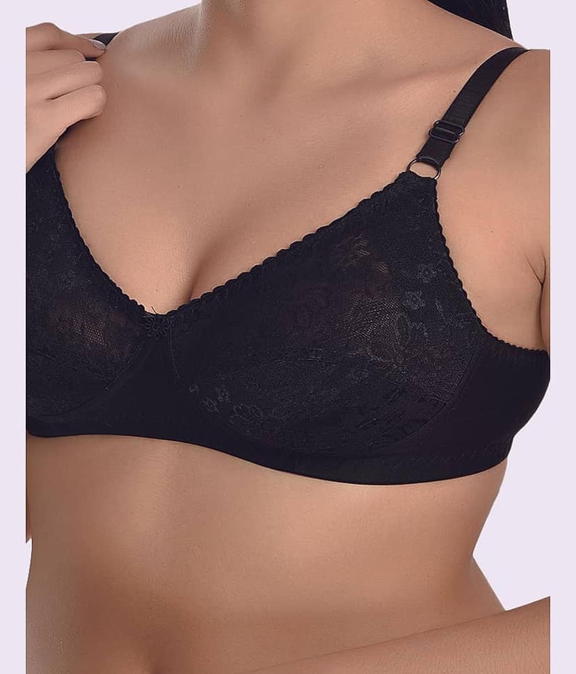 LadySoft Cotton Blend Non Padded Women's Everyday Bra ( Burgundy ) Nancy Bra view 2