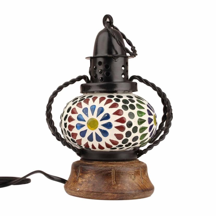 Tribes India Small Mosaic Lantern Lamp view 2