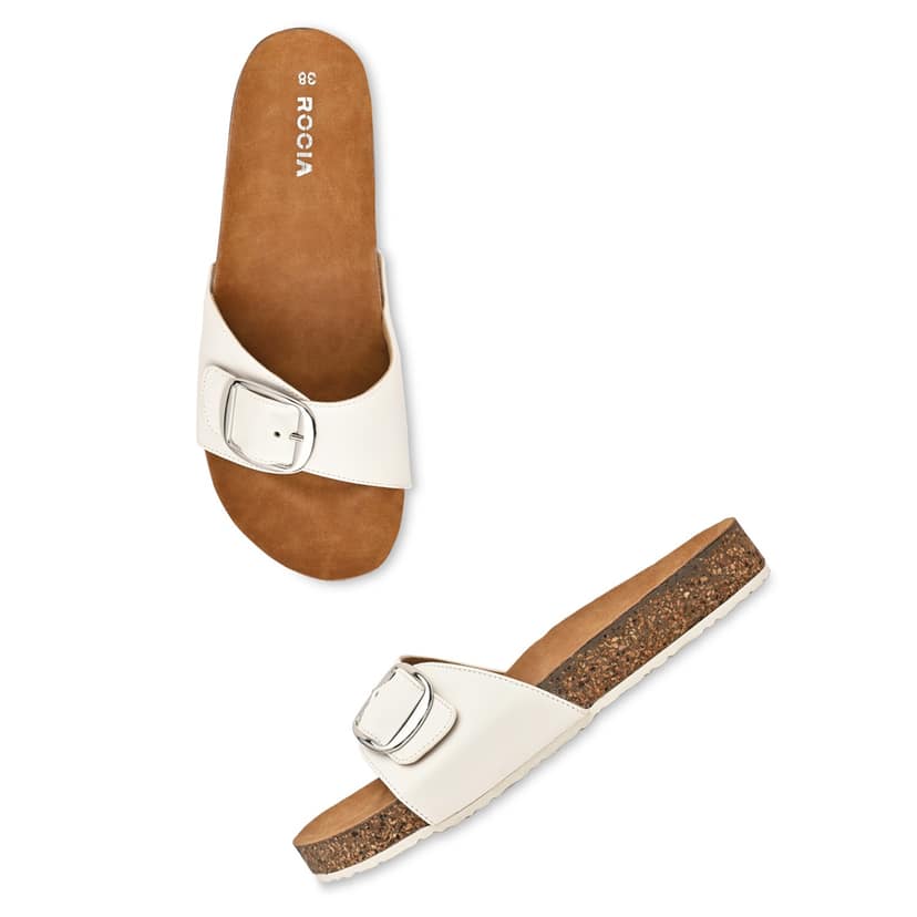 White Women Casual Flat Sliders