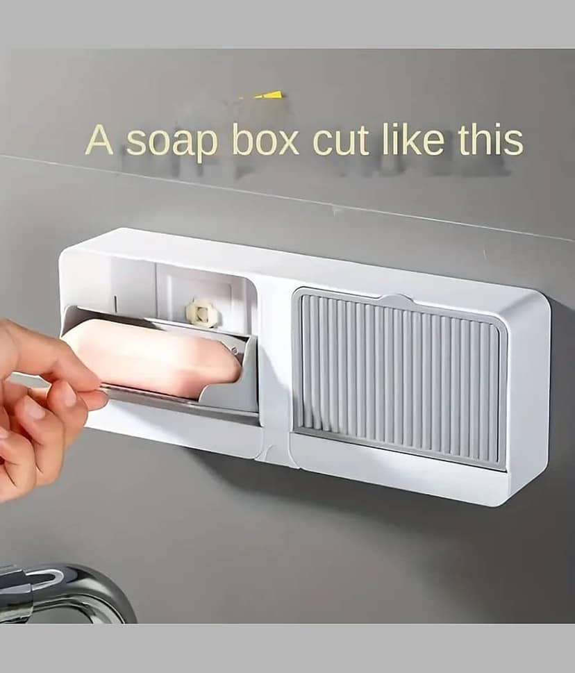 Radhe Creation Wall mounted bathroom organizer, bathroom wall shelf, toothbrush holder with cover, bathroom storage rack, bathroom wall cabinet, wall mounted toothbrush holder, soap holder with cover, bathroom storage box
