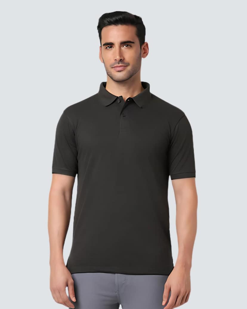Heganwalk Men’s Polo T-Shirt ( Black ) view 2