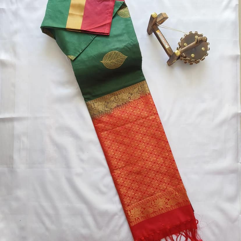 Pure Soft Silk Saree with Blouse view 2