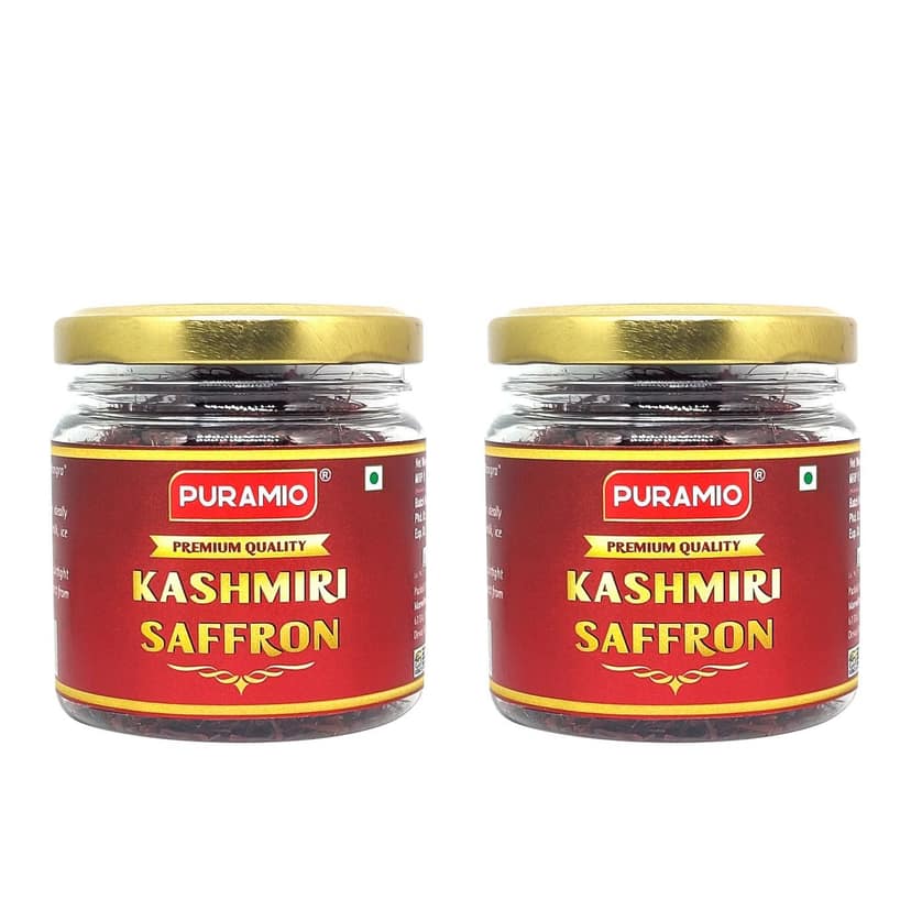 Puramio Kashmiri Saffron (Kesar) - Pure And Natural, 25 gm Each - Pack of 2