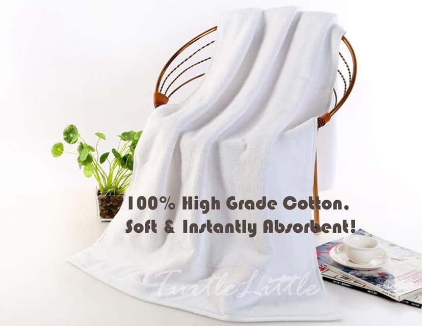 TurtleLittle, Cotton, Santa Claus Christmas Personalised Kids Bath Towel, 500 GSM(Set of 1, White) view 2
