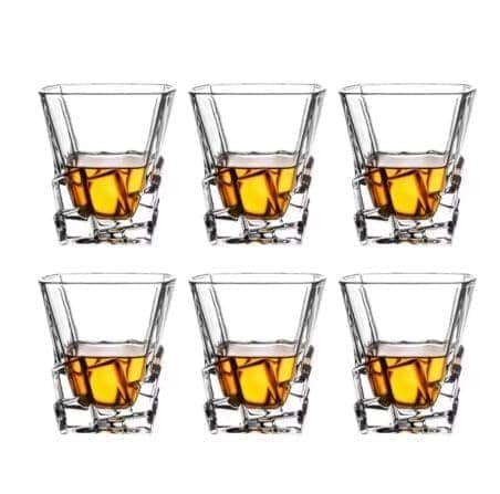 European Crystal Whiskey Glass | 310 ML | Brandy Glass Tumbler | Wine Glasses for Scotch, Vodka, Liquor, Alcohol, Juice, Water Drink |