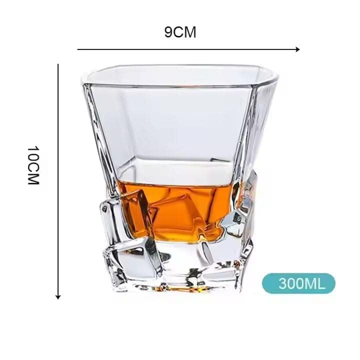 European Crystal Whiskey Glass | 310 ML | Brandy Glass Tumbler | Wine Glasses for Scotch, Vodka, Liquor, Alcohol, Juice, Water Drink | view 2