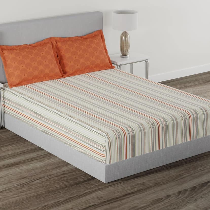 Trident Home Essential Bedsheet, 144 Thread Count, 100% Cotton, Bedsheet, Soft Finish Sheet Set view 2