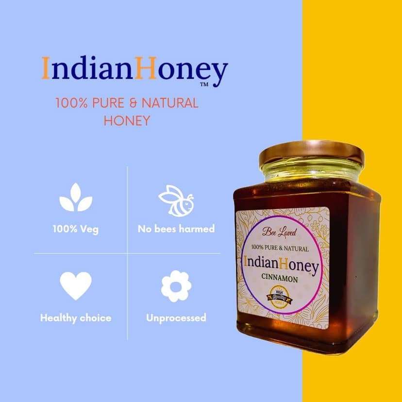 IndianHoney Cinnamon Honey The Perfect Sweetener With A Touch Of Spice For Your Daily Wellness(Buy 1-500 Gm and Get 1-230 gm Free) view 2
