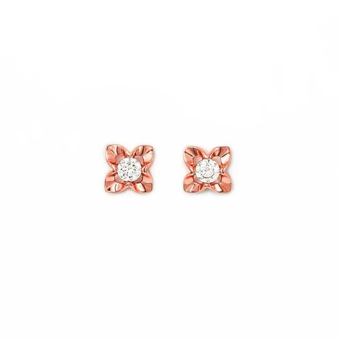 Rose Gold Floral Earrings