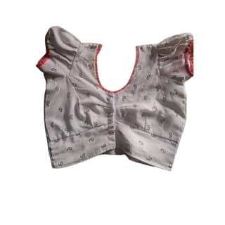 Cotton Material with Silk Mix Blouse (Size 40)