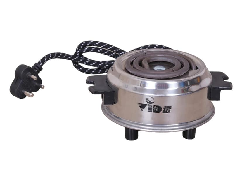 VIDS mini electric stove 500 watt / small hot plate / food warming heater (1 Burner) (Steel body), Steel, Small