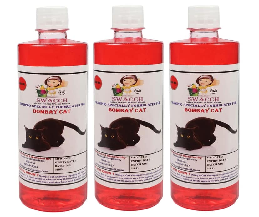 SWACCH Shampoo Specially FORMULATED for Bombay CAT (500ML) (Pack of 3) Jasmine view 2