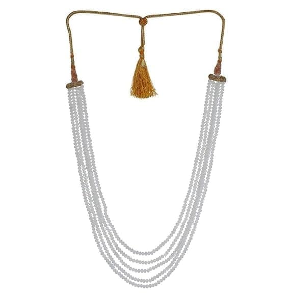 Manbhar Gems - Semi Precious Crystal Gemstone Beads Five Layer Necklace For Girl and Women Round Faceted Beaded Mala Fashion Jewellery view 2