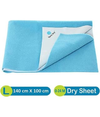 Quick Dry Baby Changing Waterproof Bed Protector SALMON ROSE Medium Rubber Sheet