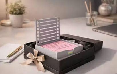 Sticky Note Dispenser with Stencil Organizer for Desk view 2