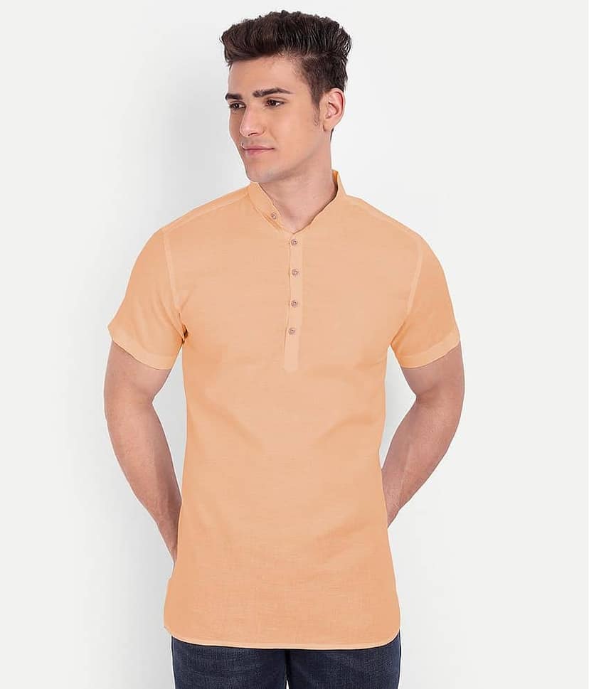 Vida Loca - Peach Cotton Slim Fit Men's Casual Shirt ( Pack of 1 )